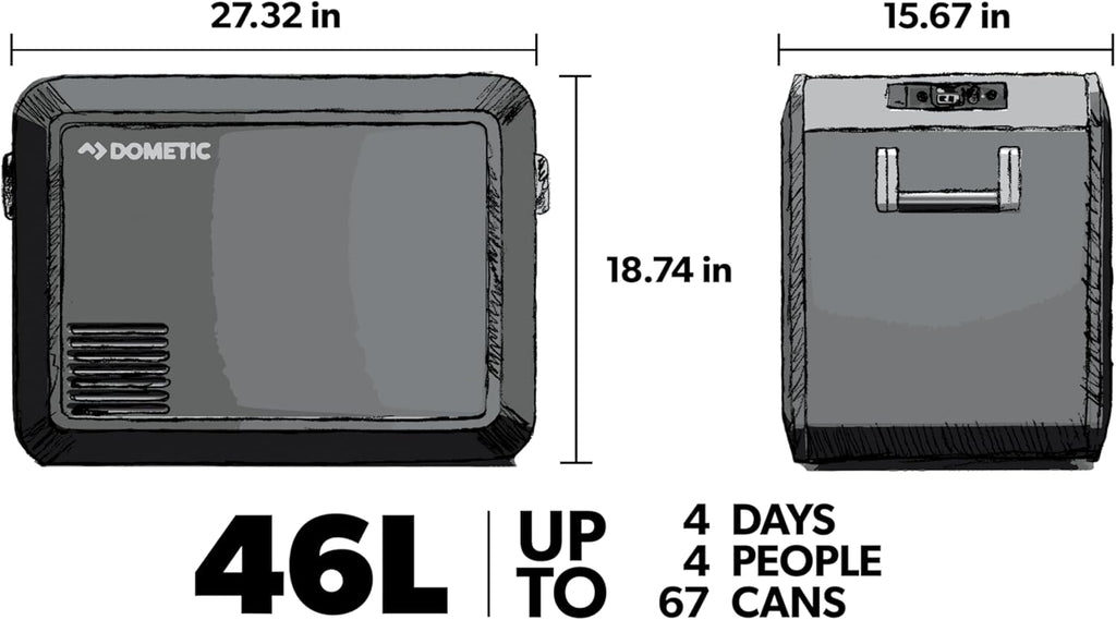 Black 45-Liter Portable Refrigerator and Freezer T965