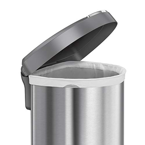 Brushed Stainless Steel Semi-Round Sensor Automatic Trash Can R719441