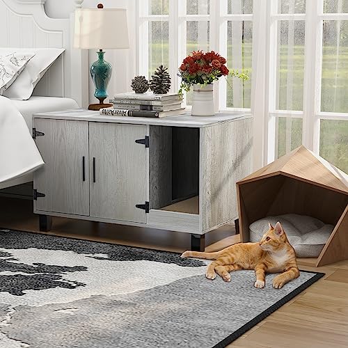 Pine Wooden Cat Litter Box Enclosure Y56670