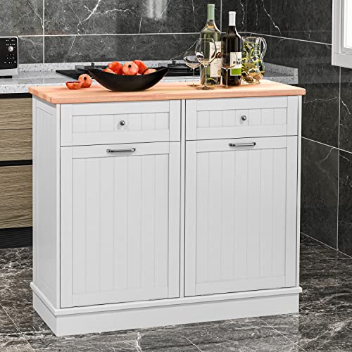 White Tilt Out Trash Cabinet 10 Gallon A75921
