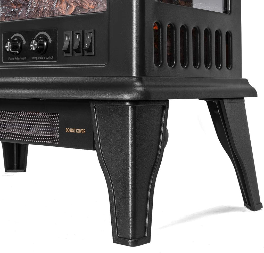 Black 1500W Electric Fireplace Stove Heater K15341