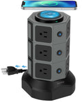 12 AC Outlet 6.5FT Surge Protector Power Strip Tower with USB Ports A710078
