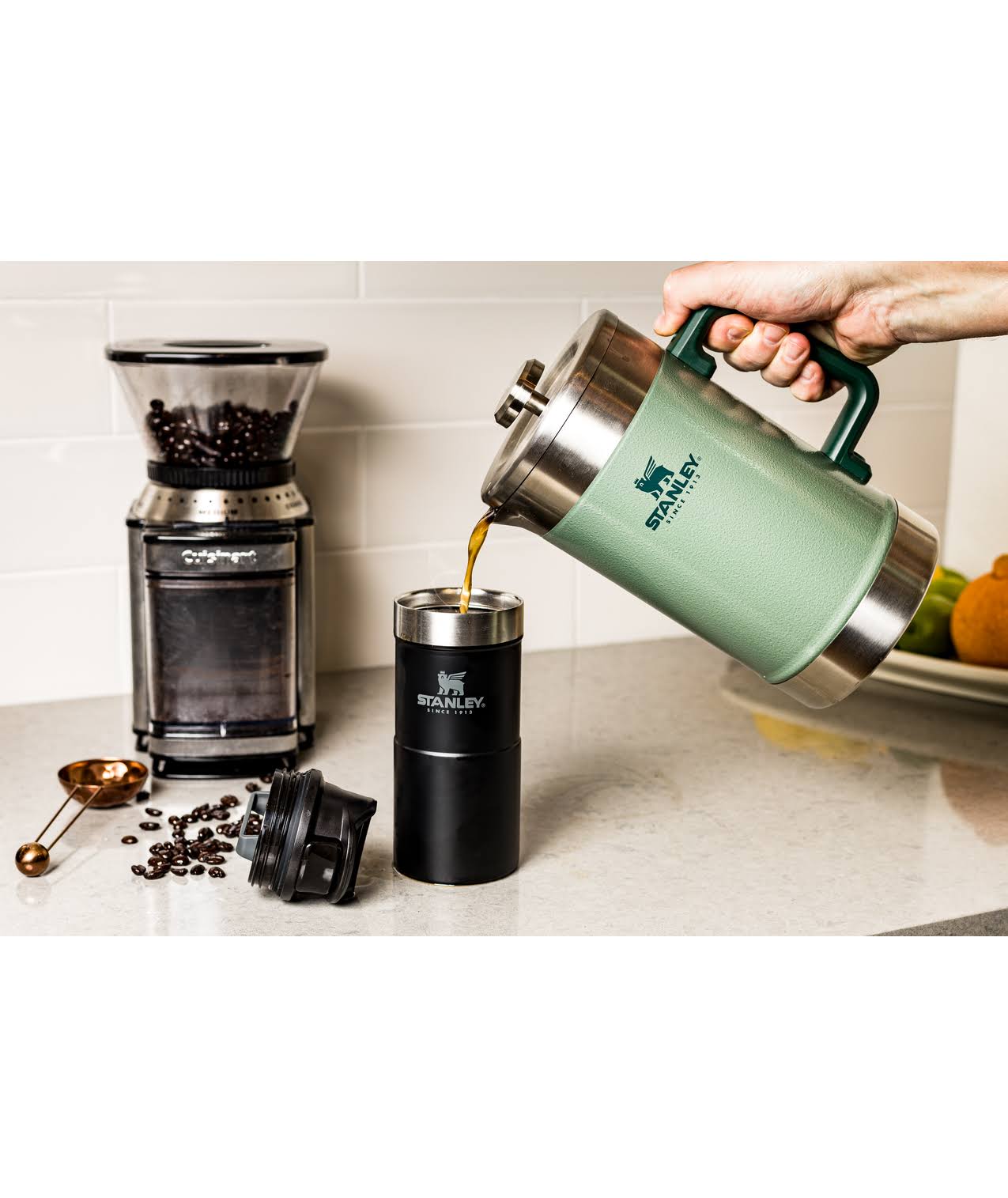 48 oz Hammertone Green French Press G96611