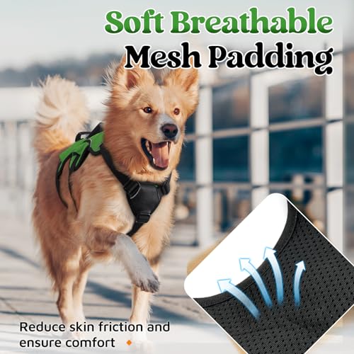 Black Reflective No Pull Dog Harness with Lift Handle X562