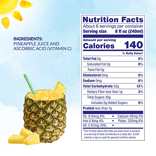 100% Pineapple Juice, 46 Ounce Cans (Pack of 6) X720
