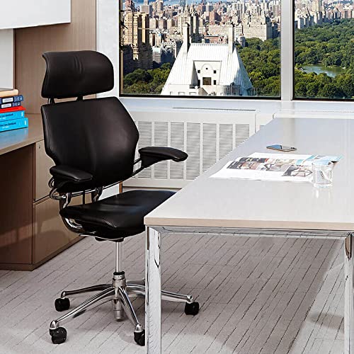 Polished Aluminum Frame Black Lotus Fabric Ergonomic Office Chair with Headrest I50175