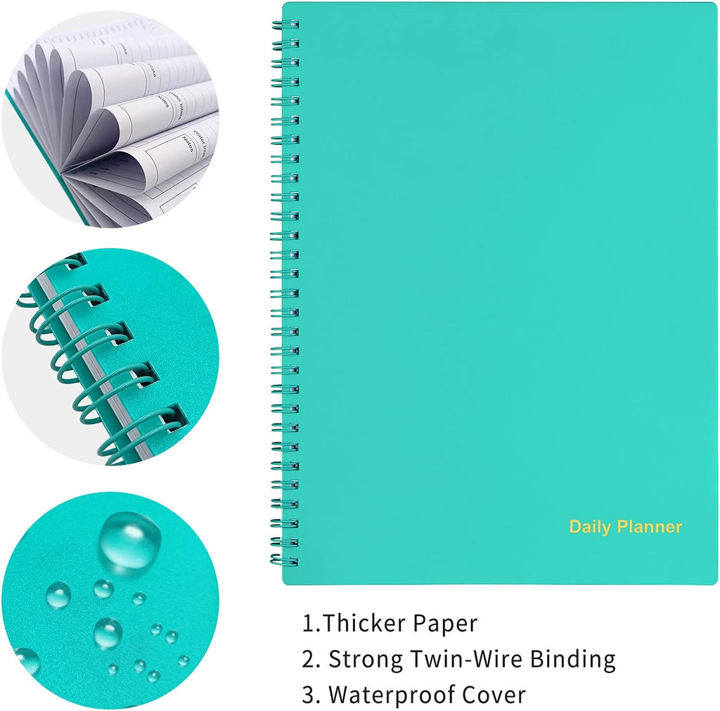 Green 5.2"x7.5" Undated Daily Planner H90238