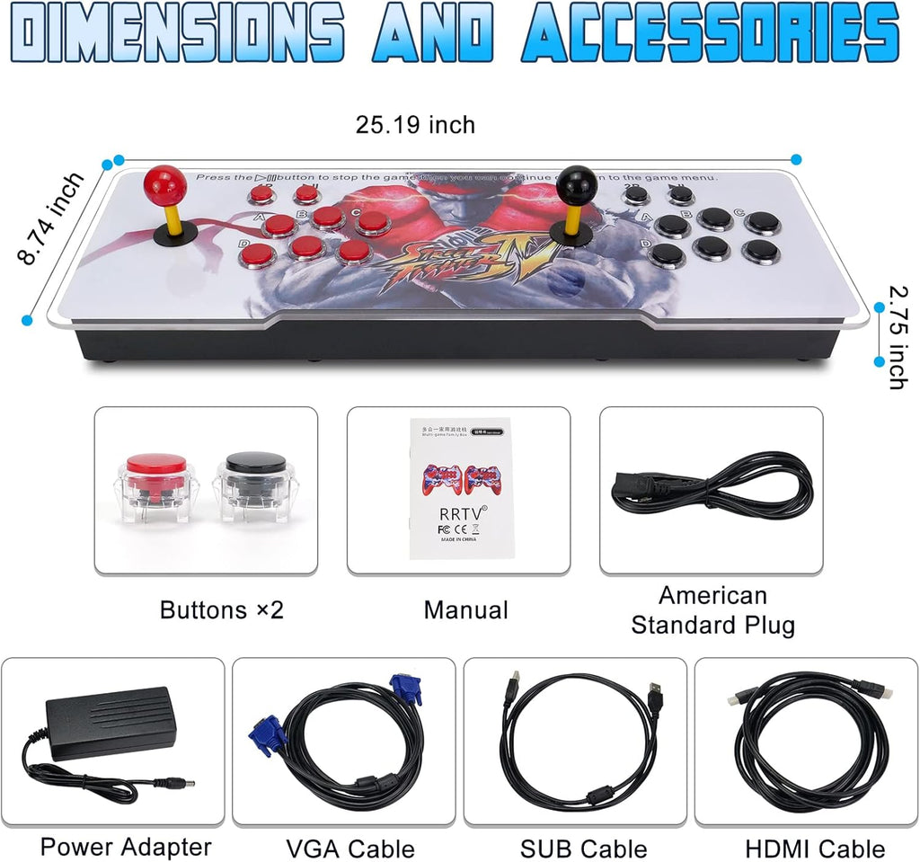 Red and White 1280x720P 3D Arcade Game Console with 3800 Games F732578