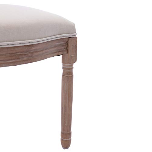Dining Chairs Set of 2 Fabric Cane Upholstered Solid Wood Frame X5510