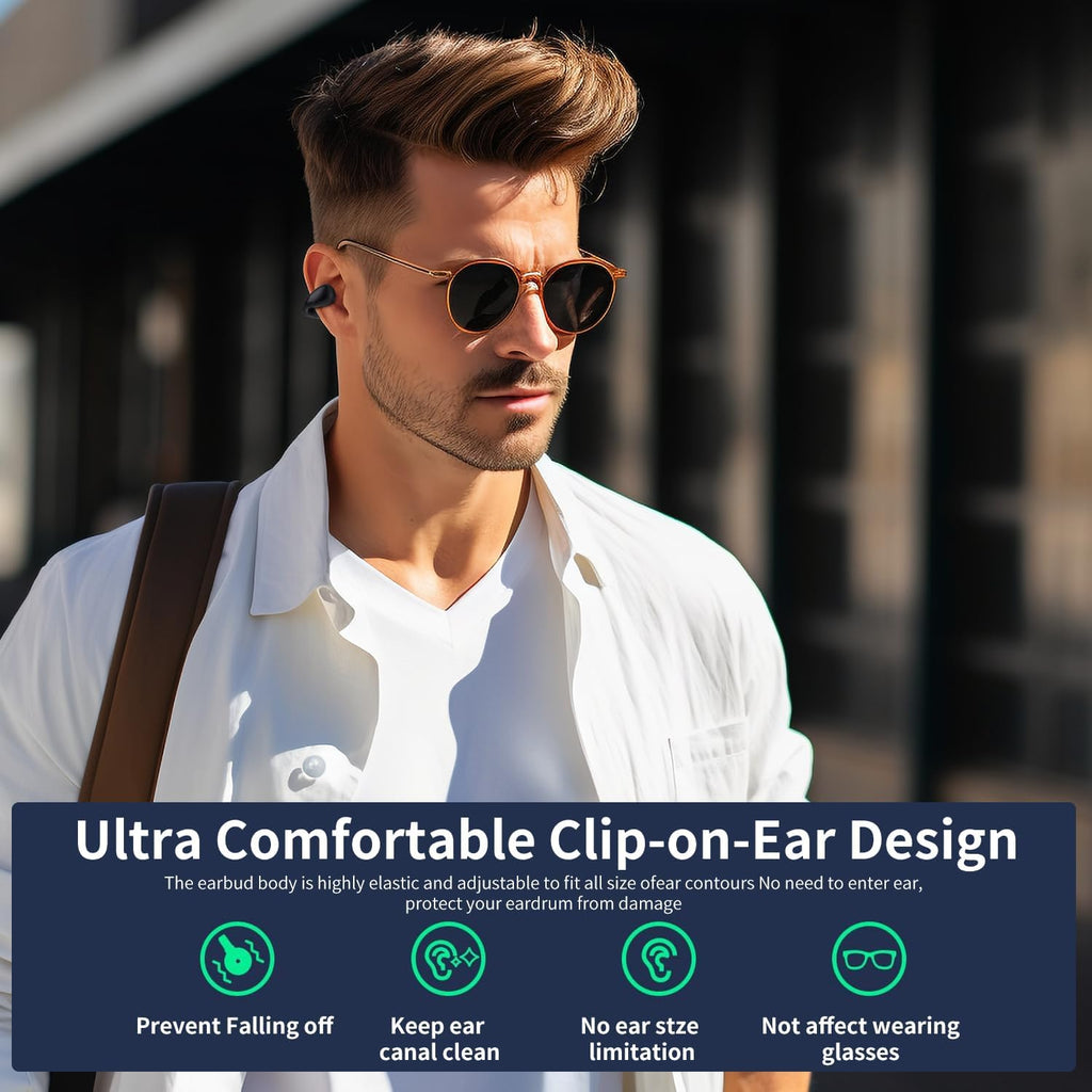 Open Ear Bone Conduction Headphones Bluetooth 5.3 Wireless Earbuds 48 Hours Playtime IPX7 Waterproof Sports T74109