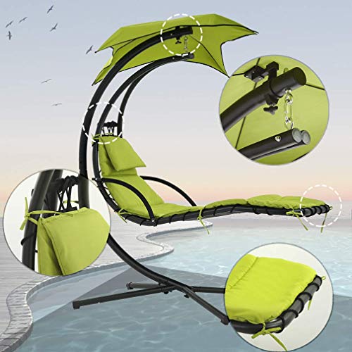 Hammock Chair with Canopy Umbrella and Pillow, 280 LBS Capacity G2133