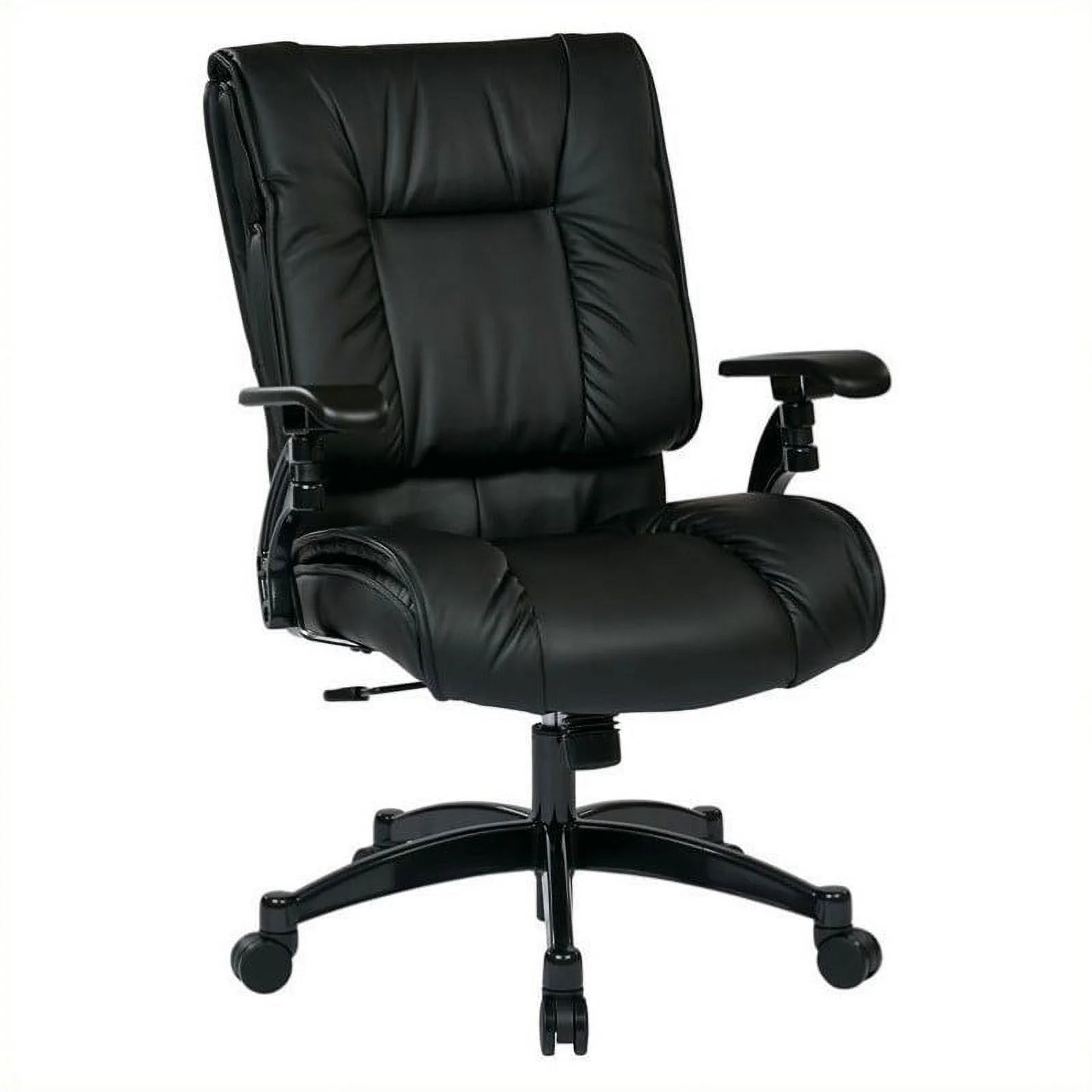 Black Bonded Leather Conference Chair with Cantilever Arms O893