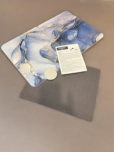 Stone Blue Marble Kitchen Drying Mat Q94561