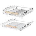 Extendable Slide Out Cabinet Organizer Pull Out Pantry Shelves Drawers Under Sink Sliding Basket, Adjusted Width 16.1"-26.3", 2 Pack D751