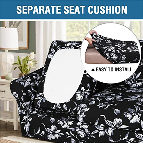 4 Pieces Floral Stretch Sofa Slipcover T4502