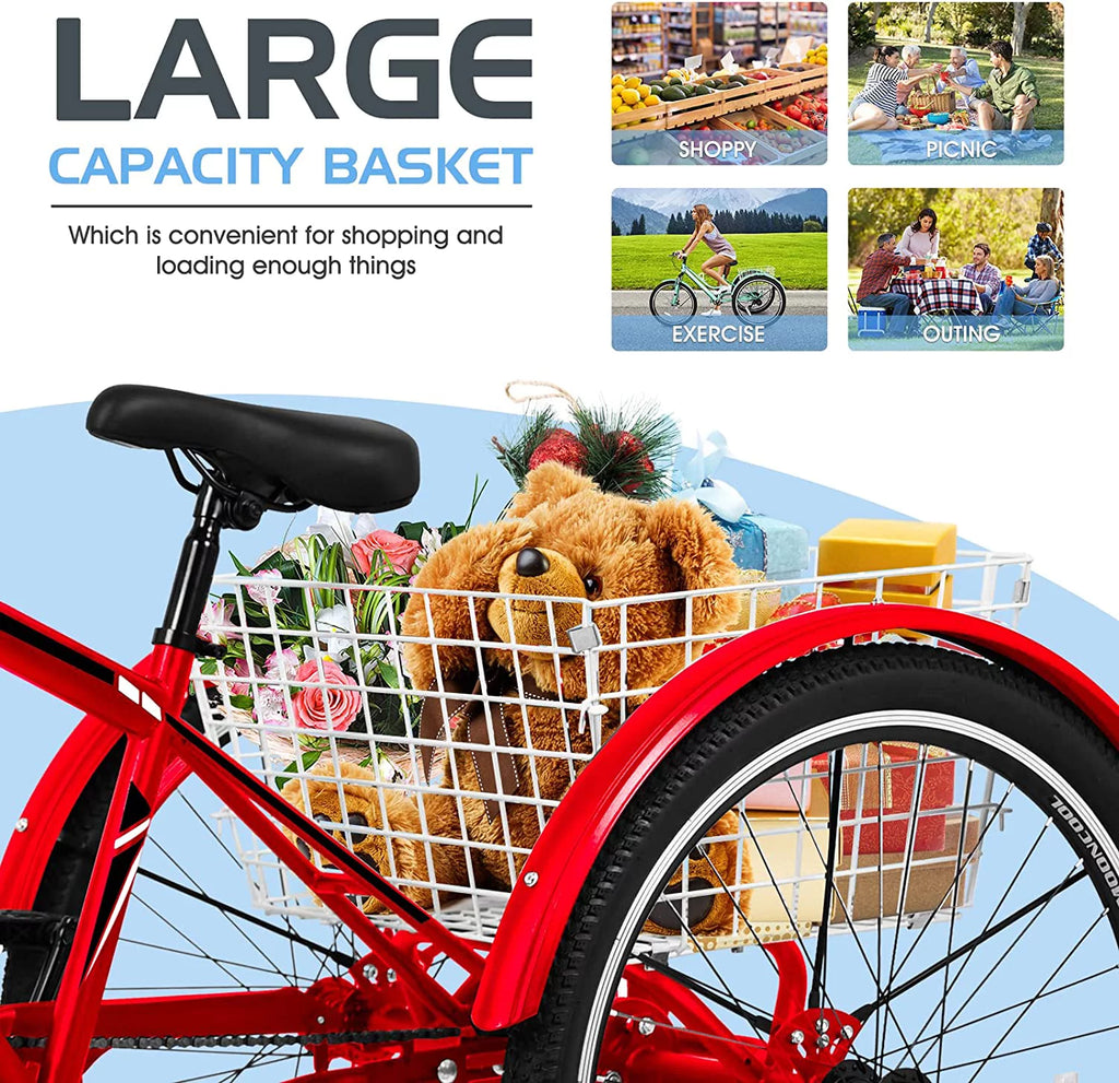 Mountain Tricycle 7-Speed 26 inch with Cargo Basket X987