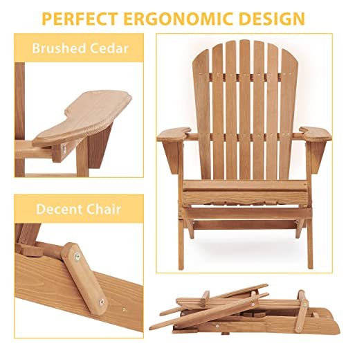 Gray Wooden Folding Adirondack Chairs Set of 2 J137752