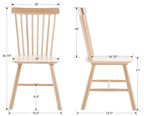 Black Solid Wood Dining Chairs Set of 2 J24348