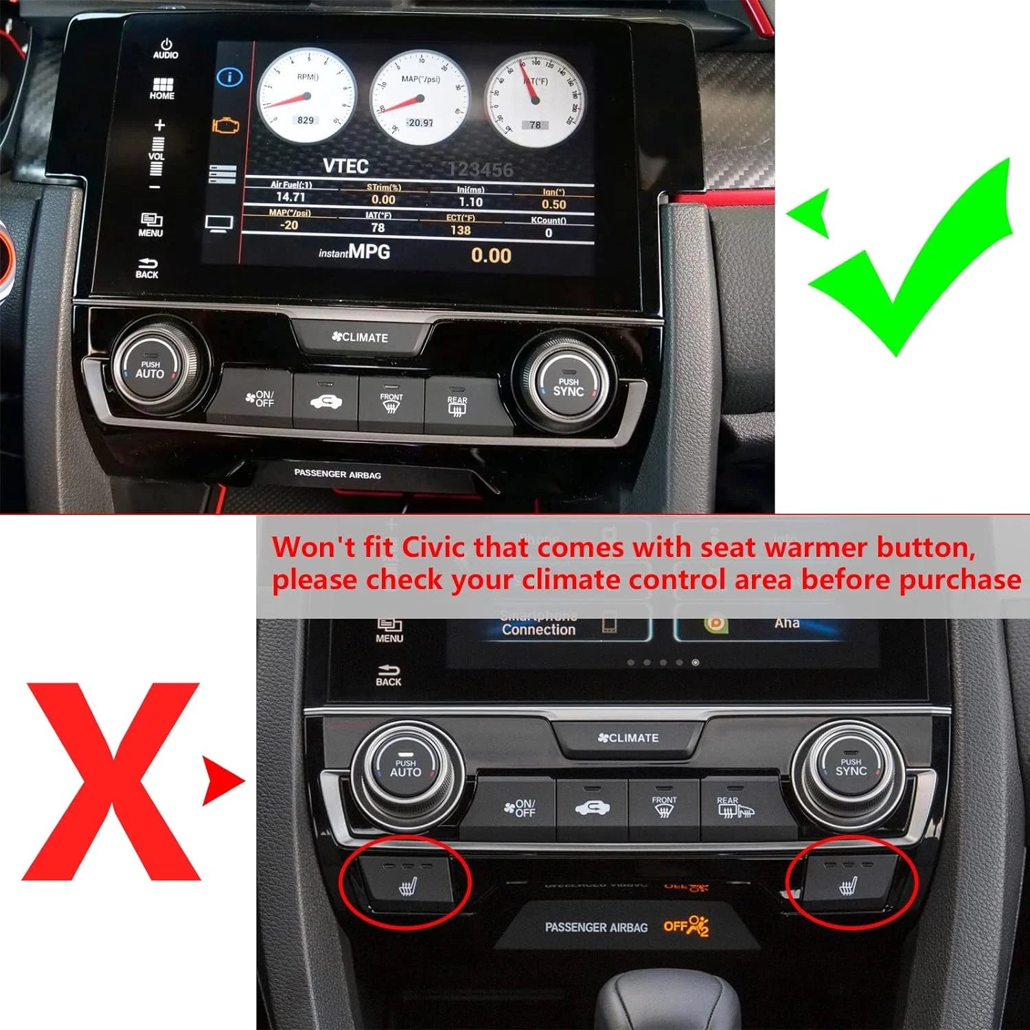 Interior Center Console Dashboard Panel Headlight Switch Steering Wheel AC Vent Cover Trim Combo Kit I616147
