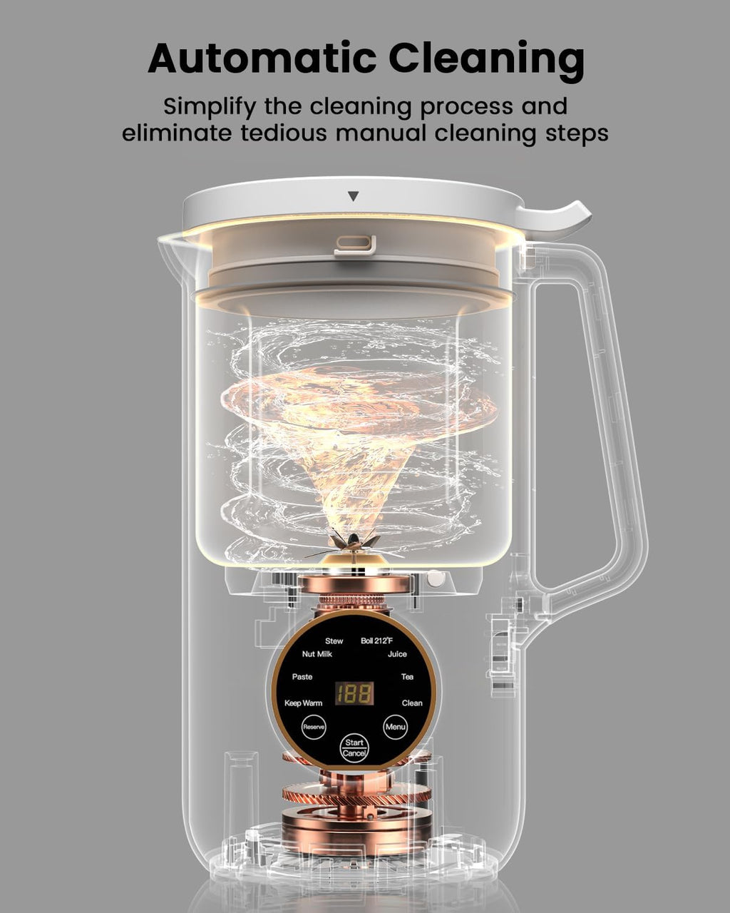 6 IN 1 Nut Milk Maker Machine, 28 oz Soy Milk Maker with 10 Blades 12H Timer Self-Cleaning T857848