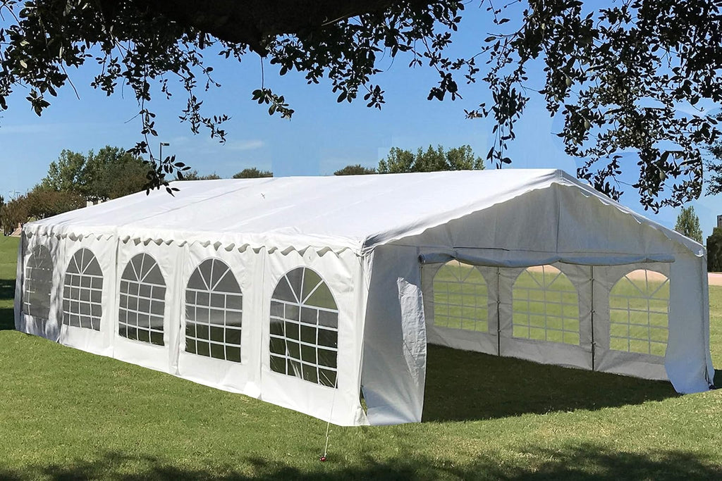 32'x20' PE Tents with Waterproof Top & Removable Sidewalls C8592
