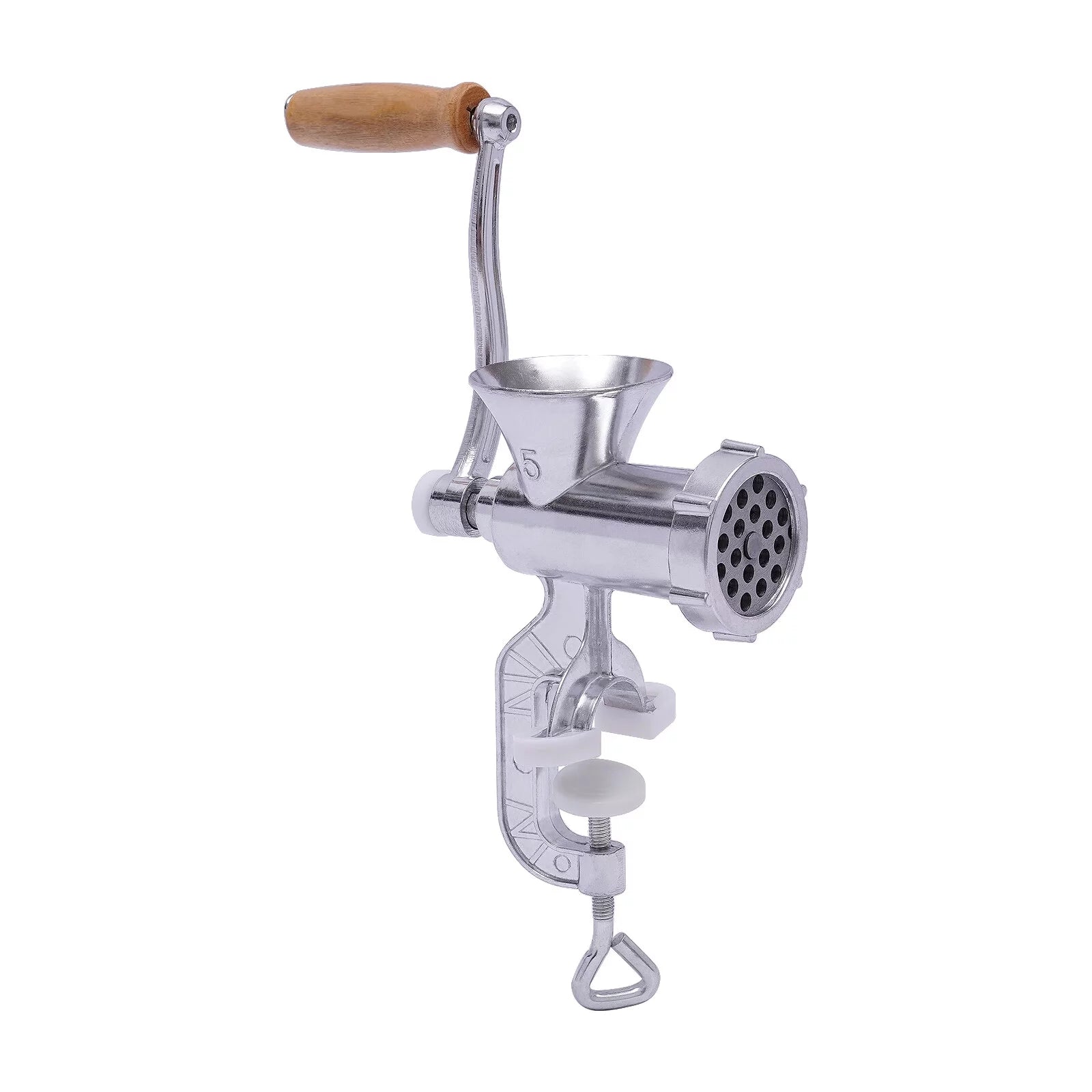 Manual Meat Grinder Aluminum Alloy Food Mincer Sausage Filler Hand Crank Meat Mincer Mixer with Tabletop Clamp N49689