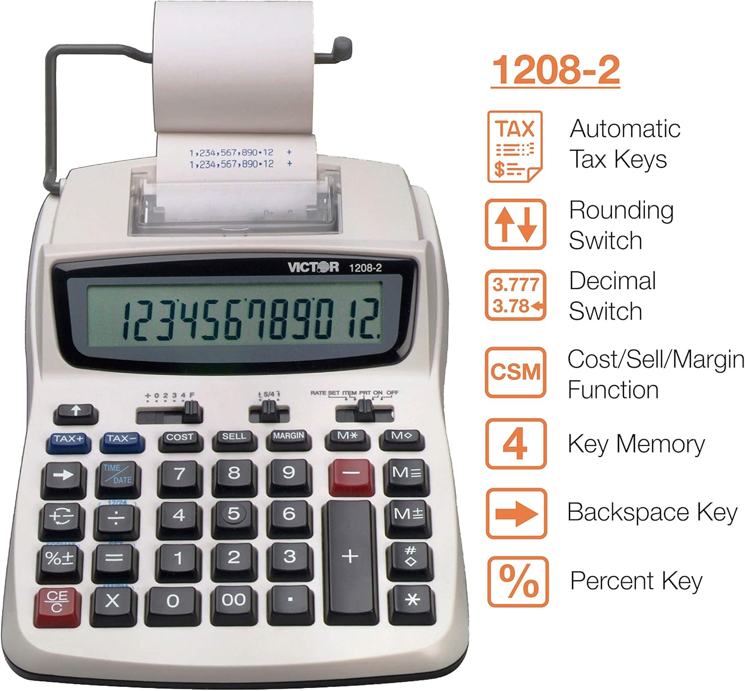12 Digit LCD Display Printing Calculator O8157
