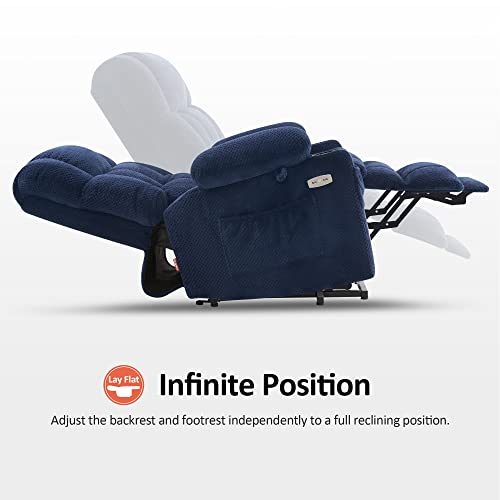 Dual Motor Power Lift Recliner Chair with Massage and Heat, Fabric, Burgundy E485808