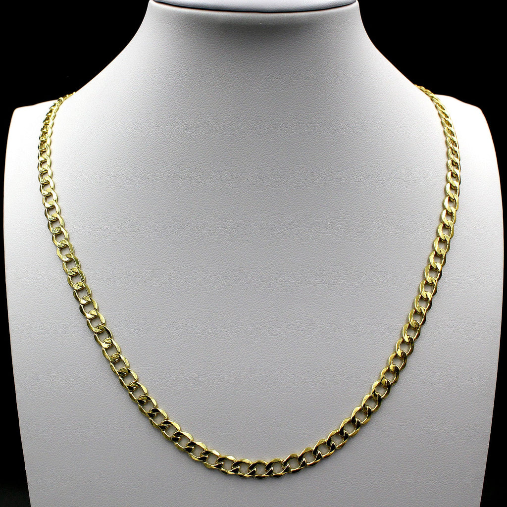 Solid Yellow Gold Cuban Link Chain Necklace 5.5MM L500795