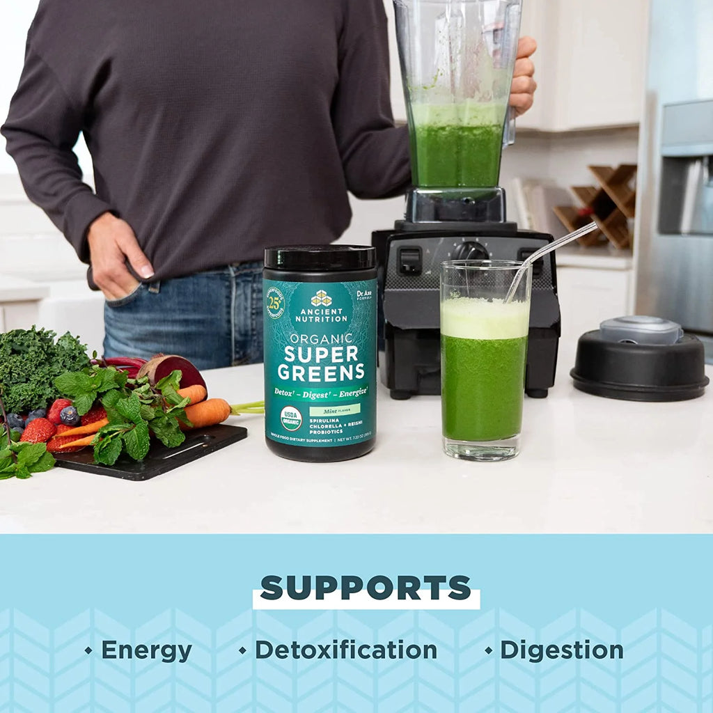 Organic Super Greens, Mint, 7.23 oz H907312