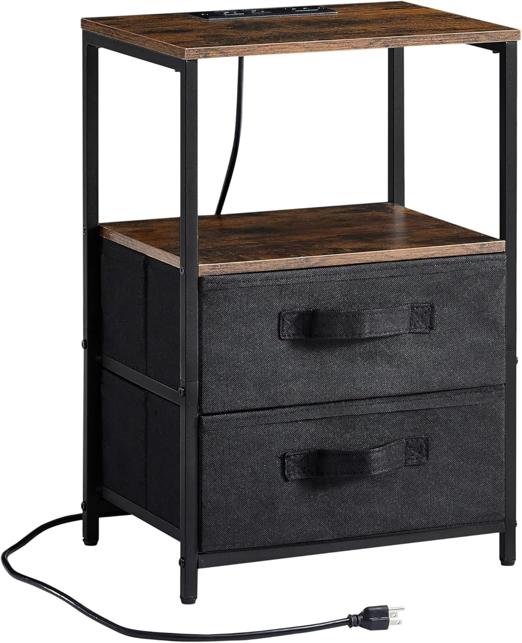 2 Drawer End Table with USB Port and Outlet D29956