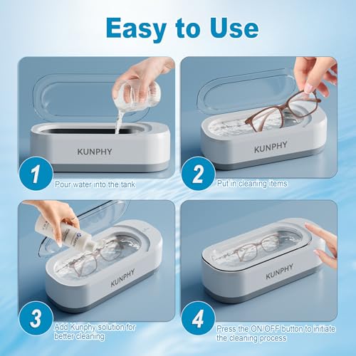 White Ultrasonic Jewelry Cleaner 12oz 46KHz Q966