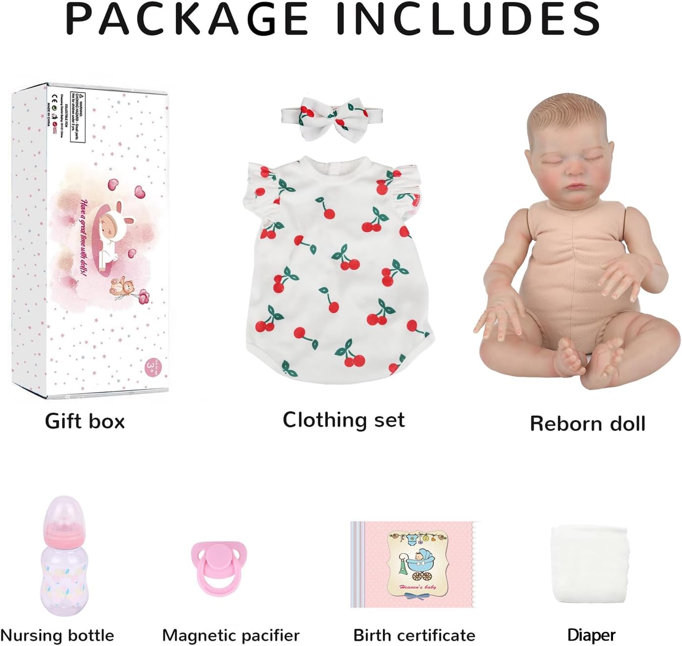 20 Inch Lifelike Reborn Baby Doll with Gift Box J4754