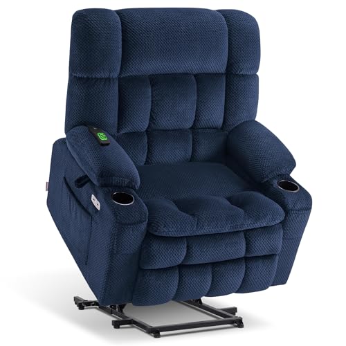 Dual Motor Power Lift Recliner Chair with Massage and Heat, Fabric, Burgundy E485808