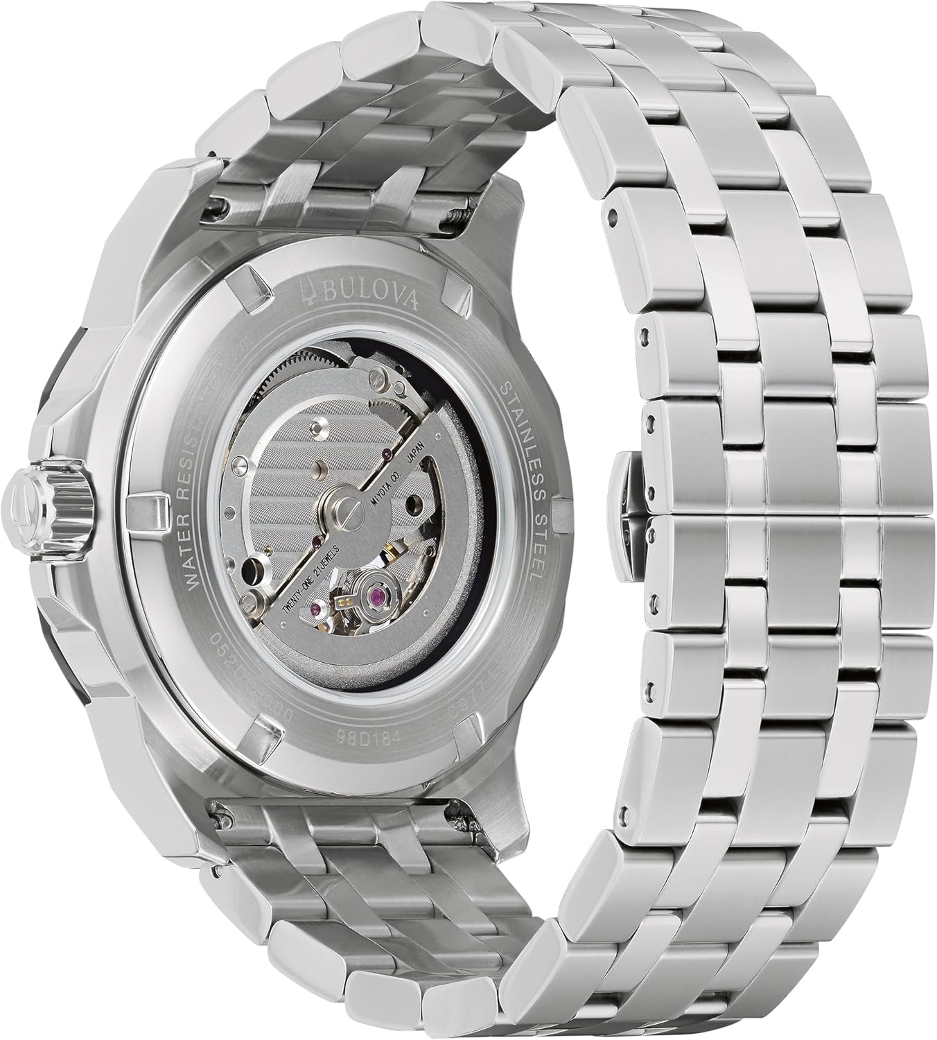 Men's Automatic Stainless Steel Watch with Blue Sunray Dial I433