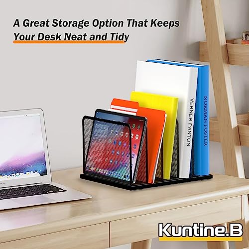 Purple Mesh 5-Section Desktop File Organizer W674890