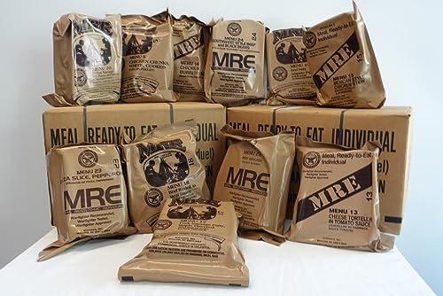 Military MRE Surplus Meals Ready to Eat with Heater Packs 1250 Calories per MRE 24 COMBO Emergency Food P832690