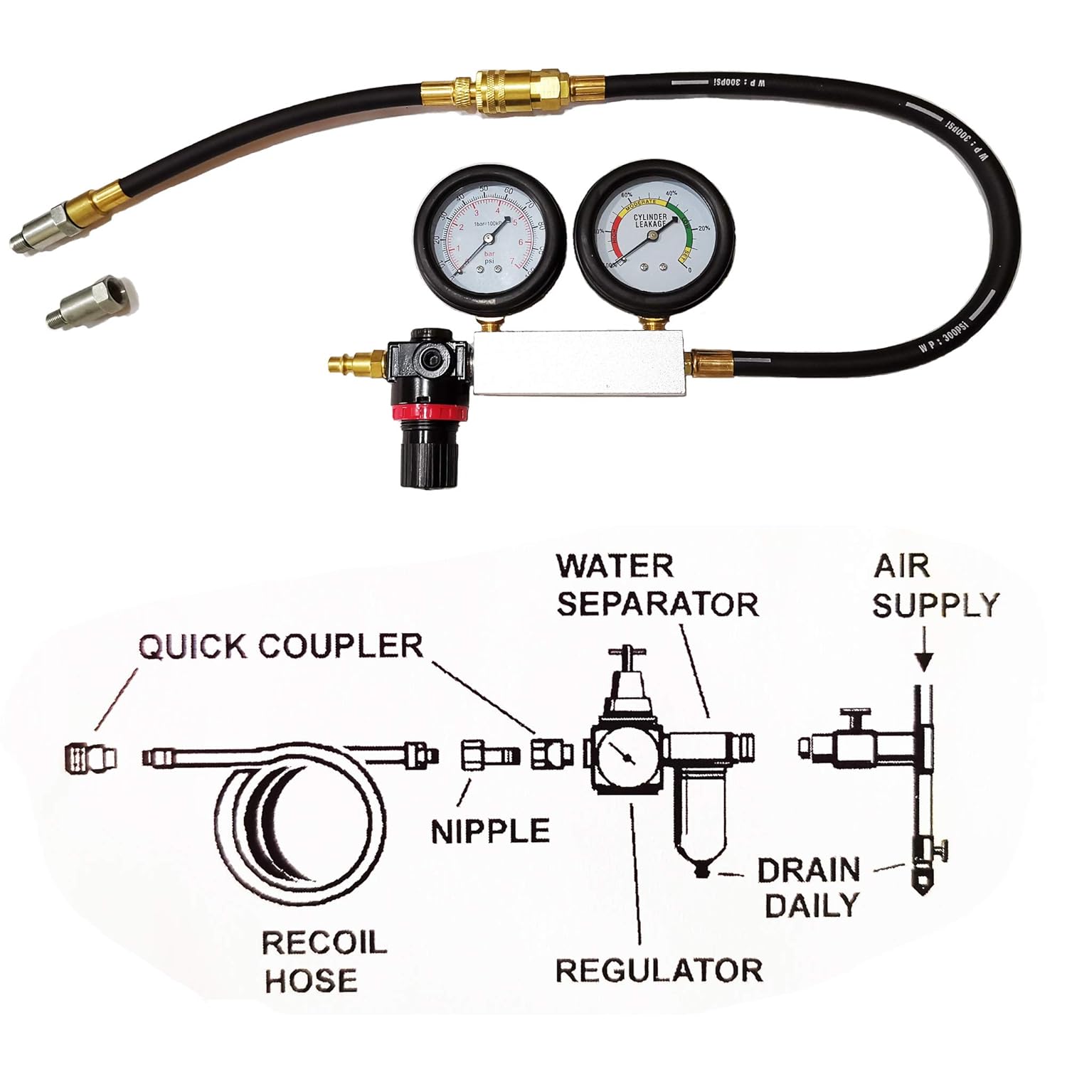 Engine Cylinder Leak Tester Gauges Set I902