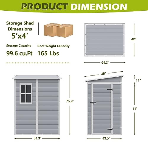 6 X 4 FT Resin Outdoor Storage Shed P976