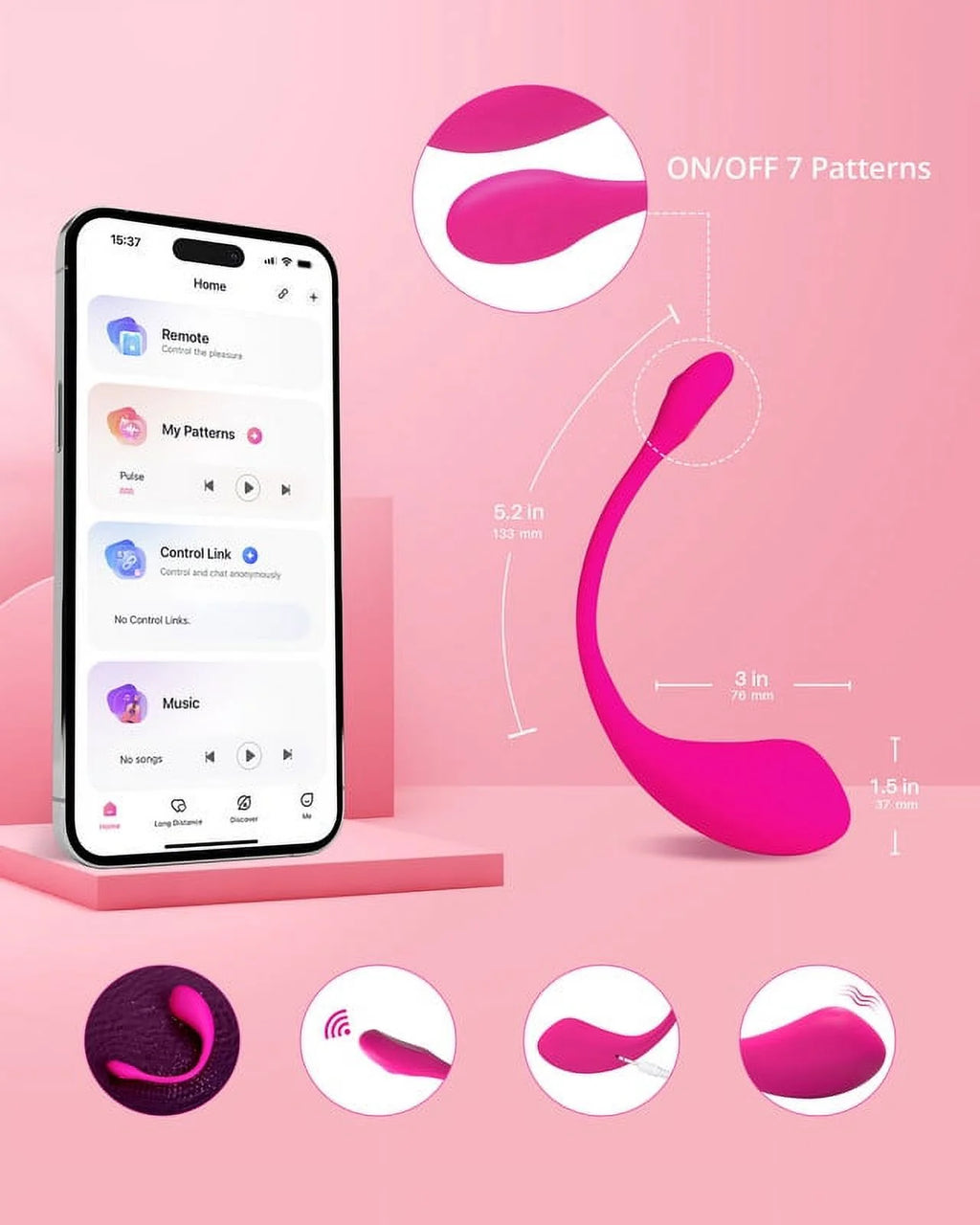 Pink Wireless Bullet Vibrator R2239