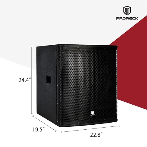 18 inch Active Powered PA Subwoofer Cabinet 3000W with Class-D Amplifier, Black E2497