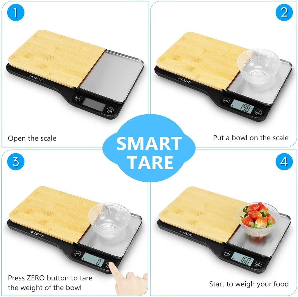 3 in 1 Digital Kitchen Scale with Removable Cutting Board & Tray B5769
