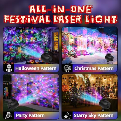 Red Green Blue Laser Motion Projector Lights with Remote F64386