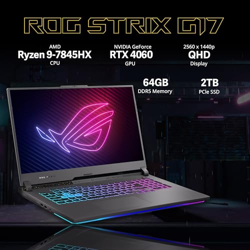 17.3" QHD 240Hz Gaming Laptop, AMD Ryzen 9, 64GB DDR5, 2TB PCIe SSD, NVIDIA GeForce RTX 4060, Gray E235
