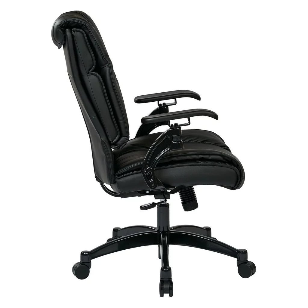 Black Bonded Leather Conference Chair with Cantilever Arms O893