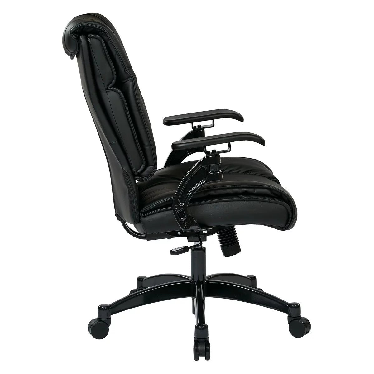 Black Bonded Leather Conference Chair with Cantilever Arms O893