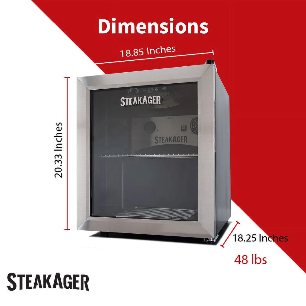 Black and Stainless Steel Home Beef Dry Aging Refrigerator with 20Lbs Capacity H20550