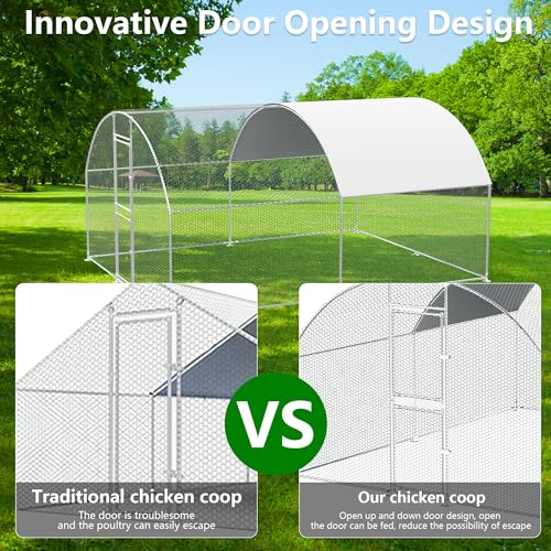 Large Metal Chicken Coop with Waterproof Cover X8678
