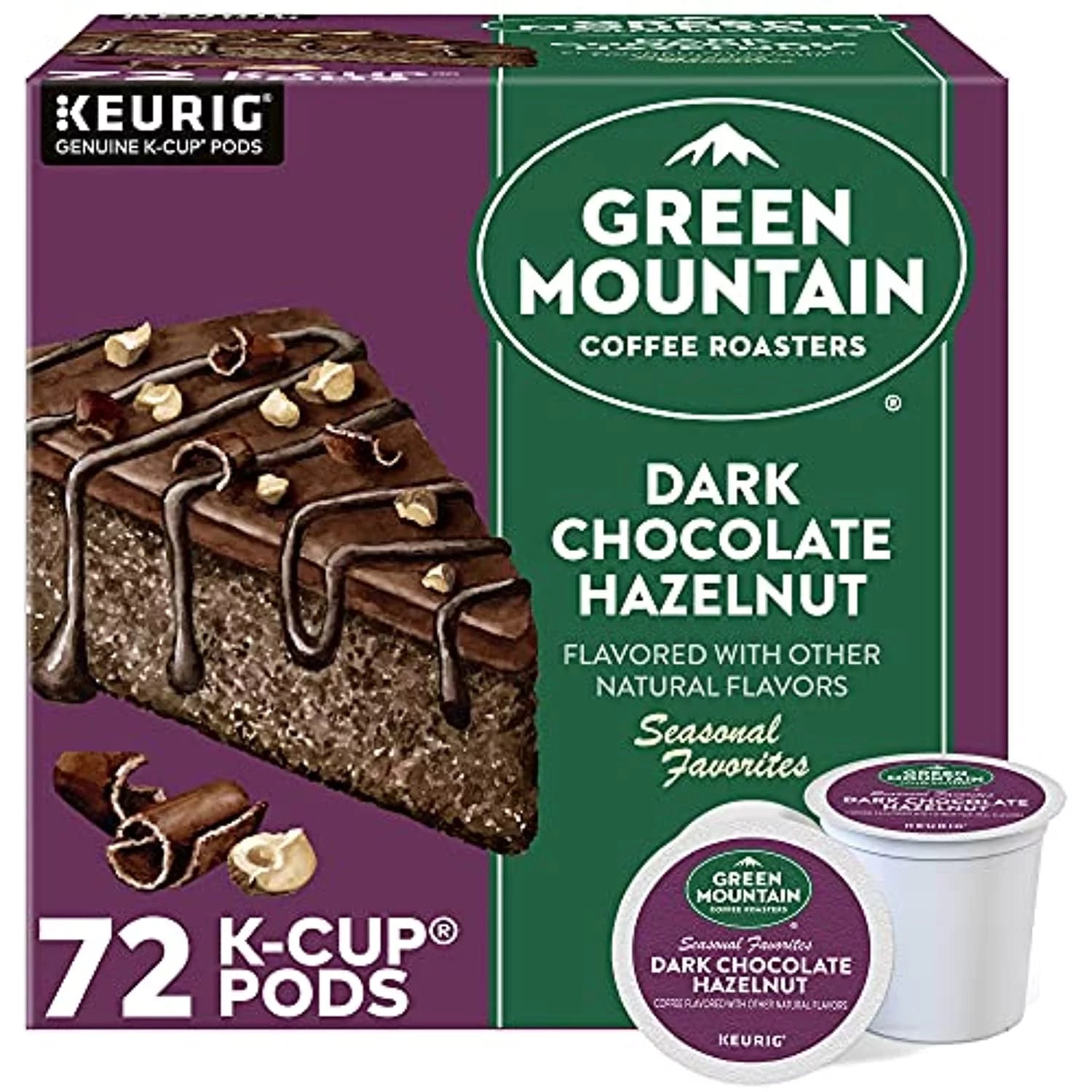 Dark Chocolate Hazelnut Coffee, 72 Count K-Cup Pods F33519
