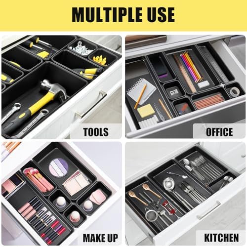 60PCS Black Plastic Tool Box Organizer Tray Divider (5 Sizes) A6050